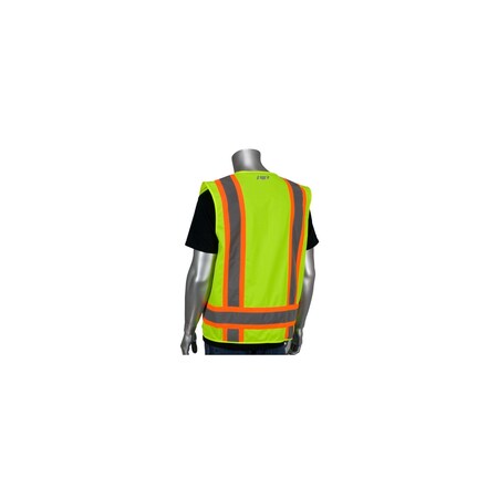 Pip CLASS 2 SOLID VEST, ZIPPER8 POCKETS MIC TAB, PK 50 302-0500S-YEL/M